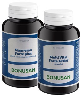Bonusan Magnesan Forte Plus   Multi Vital Forte Actief Combiset 2 stuks