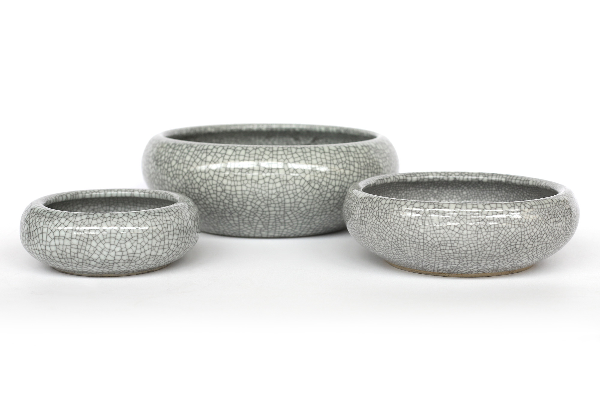 Keramikschale 'Craquelé' L, grau, Ø 22 cm, H 8 cm von fischer's lagerhaus