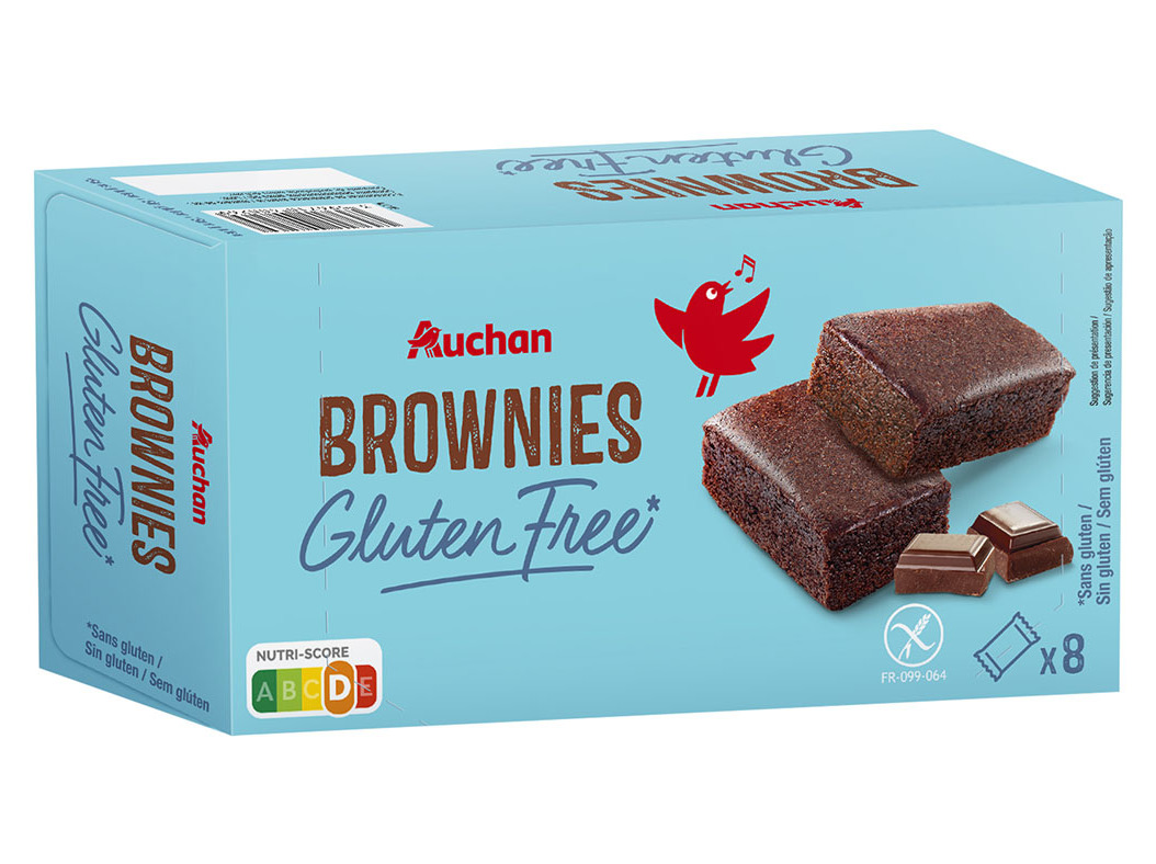 BROWNIES AUCHAN SEM GLÚTEN CHOCOLATE 8UN 240G