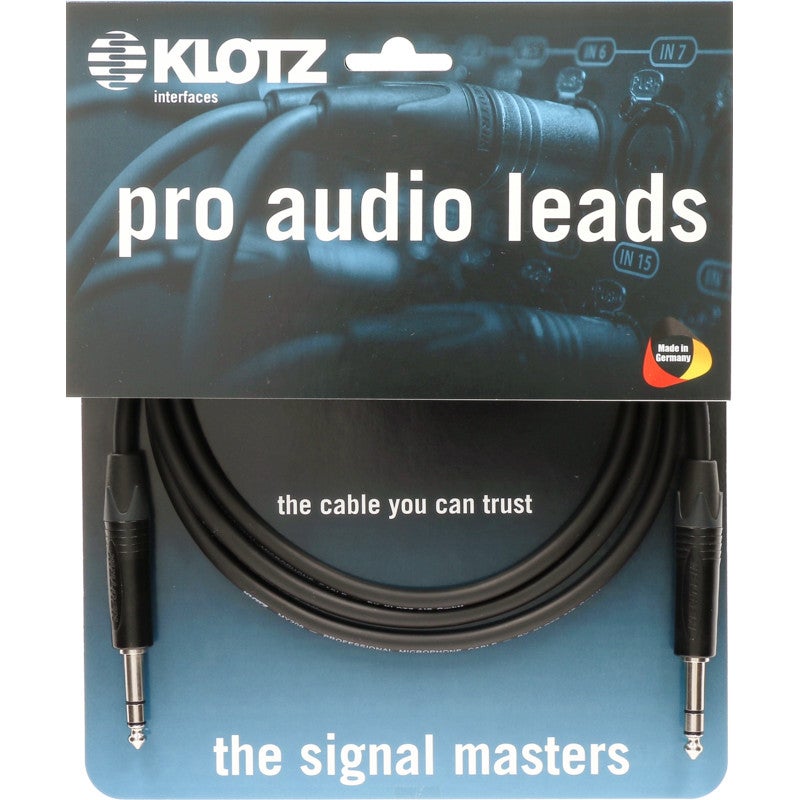 Klotz B4PP10200 Neutrik jack 3p - jack 3p 2 meter kabel
