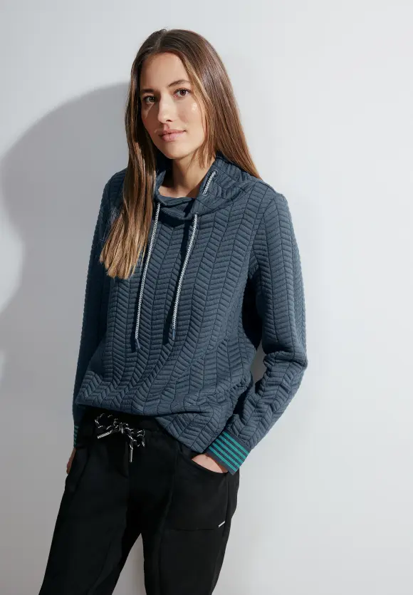 Sweatshirt mit Struktur - strong petrol blue
