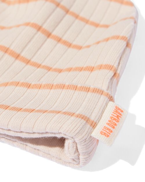 bonnets en bambou côtelé avec fleurs pour bébé - 2 pièces