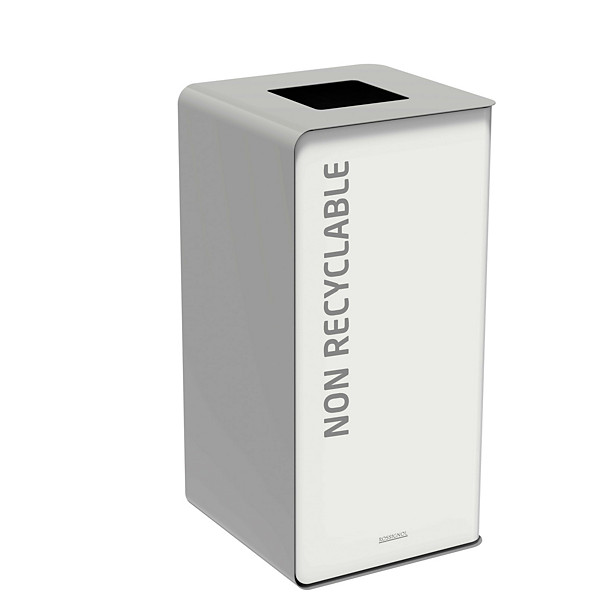 ROSSIGNOL Borne de tri selectif 75 L sans serrure - support sac - cubatri - tri autres dechets - blanc / gris clair