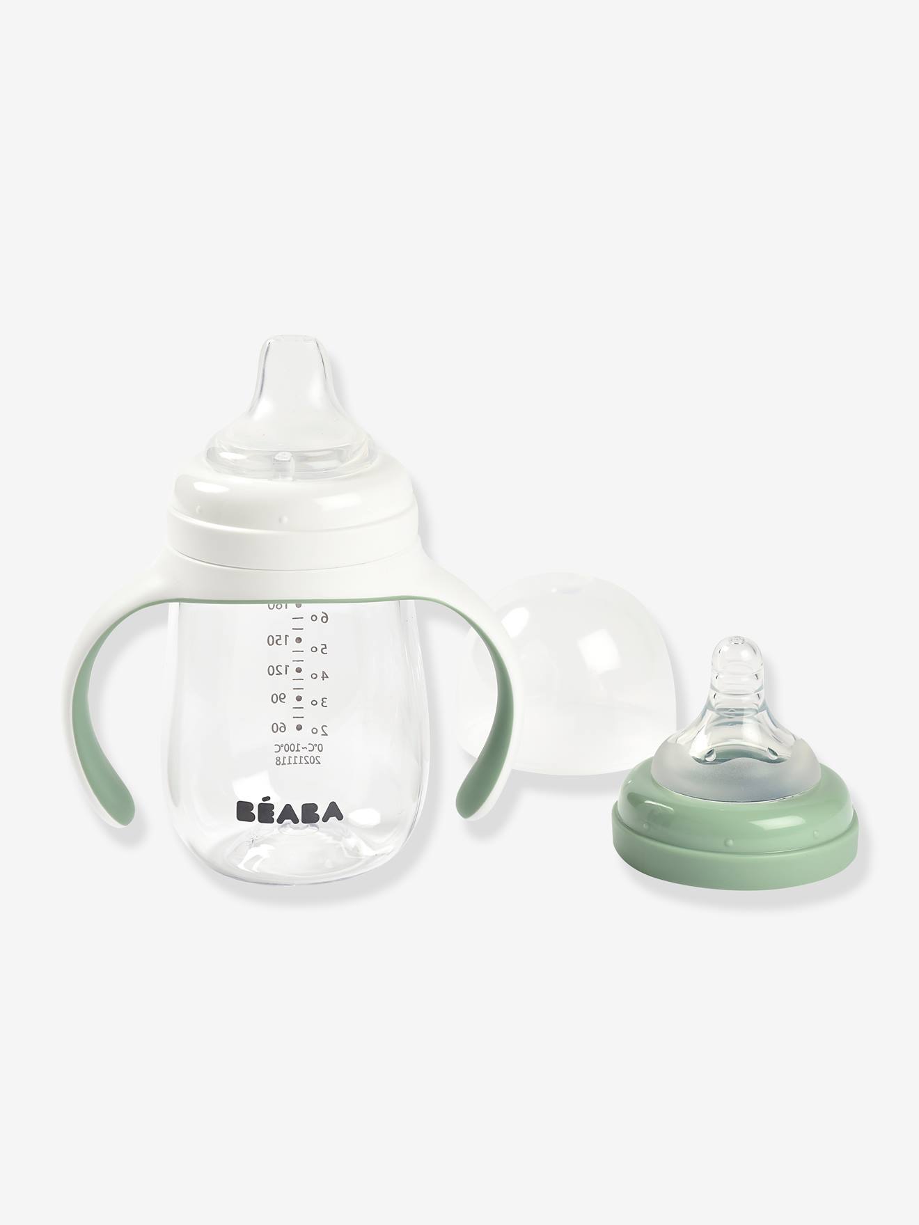 Garrafa de Treinamento 2 em 1 BEABA (210 ml) Média Azul Lisa