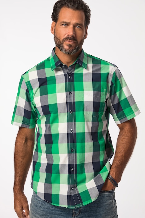 Karohemd, Halbarm, Kentkragen, Modern Fit, bis 8 XL