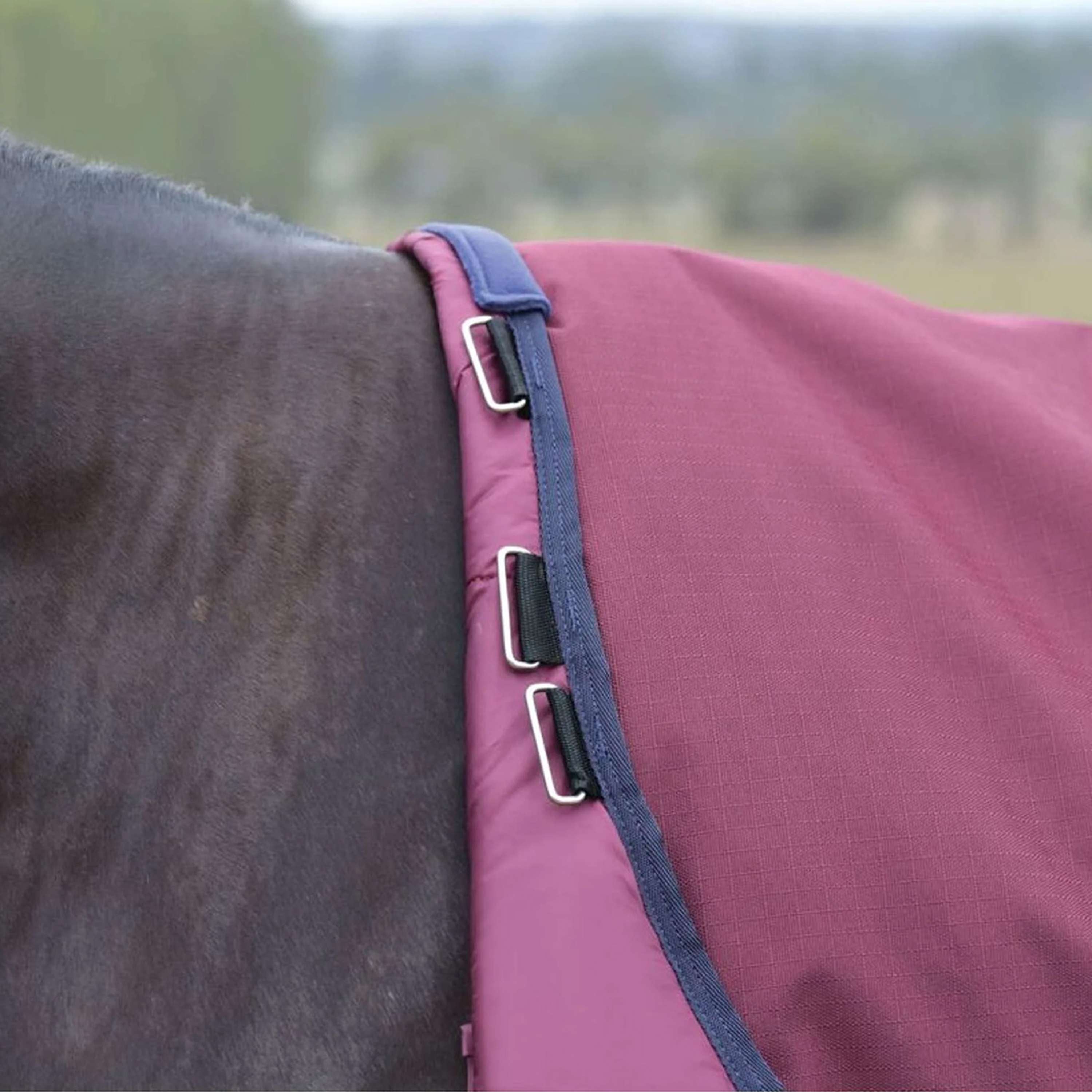 WeatherBeeta ComFiTec Essential Turnout Detach-A-Neck 50g Burgundy/Nav