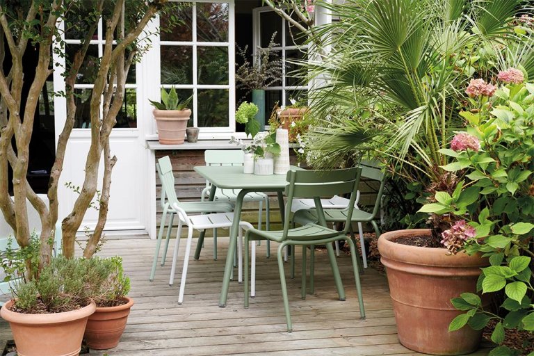 Fermob Stripe tuinstoel Cotton White