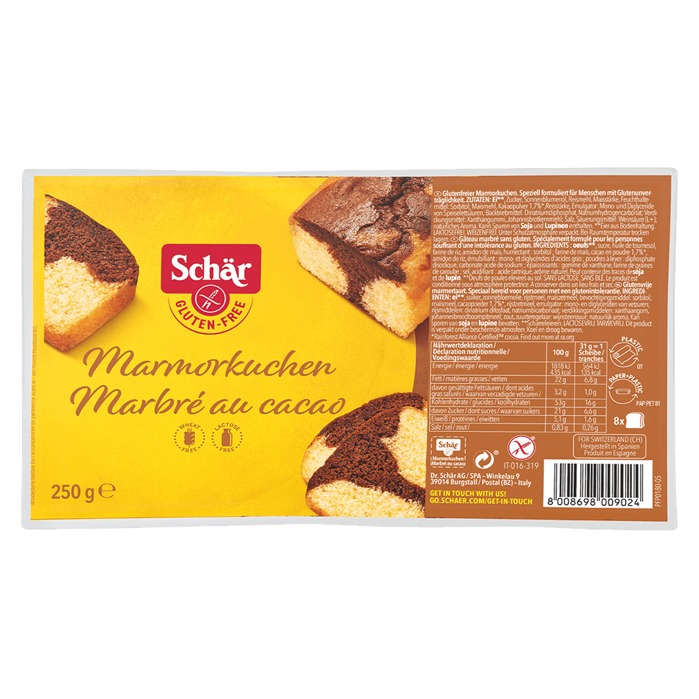 SCHAER Marmorkuchen<br>250 g, glutenfrei