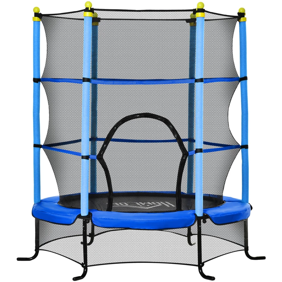 HOMCOM Trampolin mit Sicherheitsnetz blau