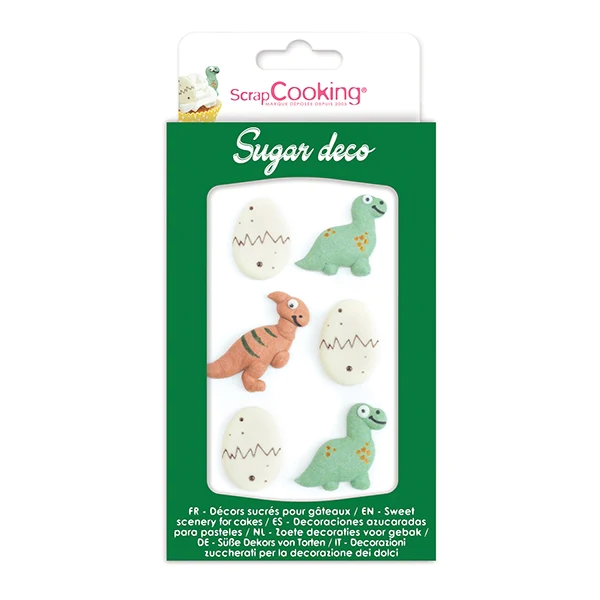 6 décorations Dinosaure en sucre Scrapcooking