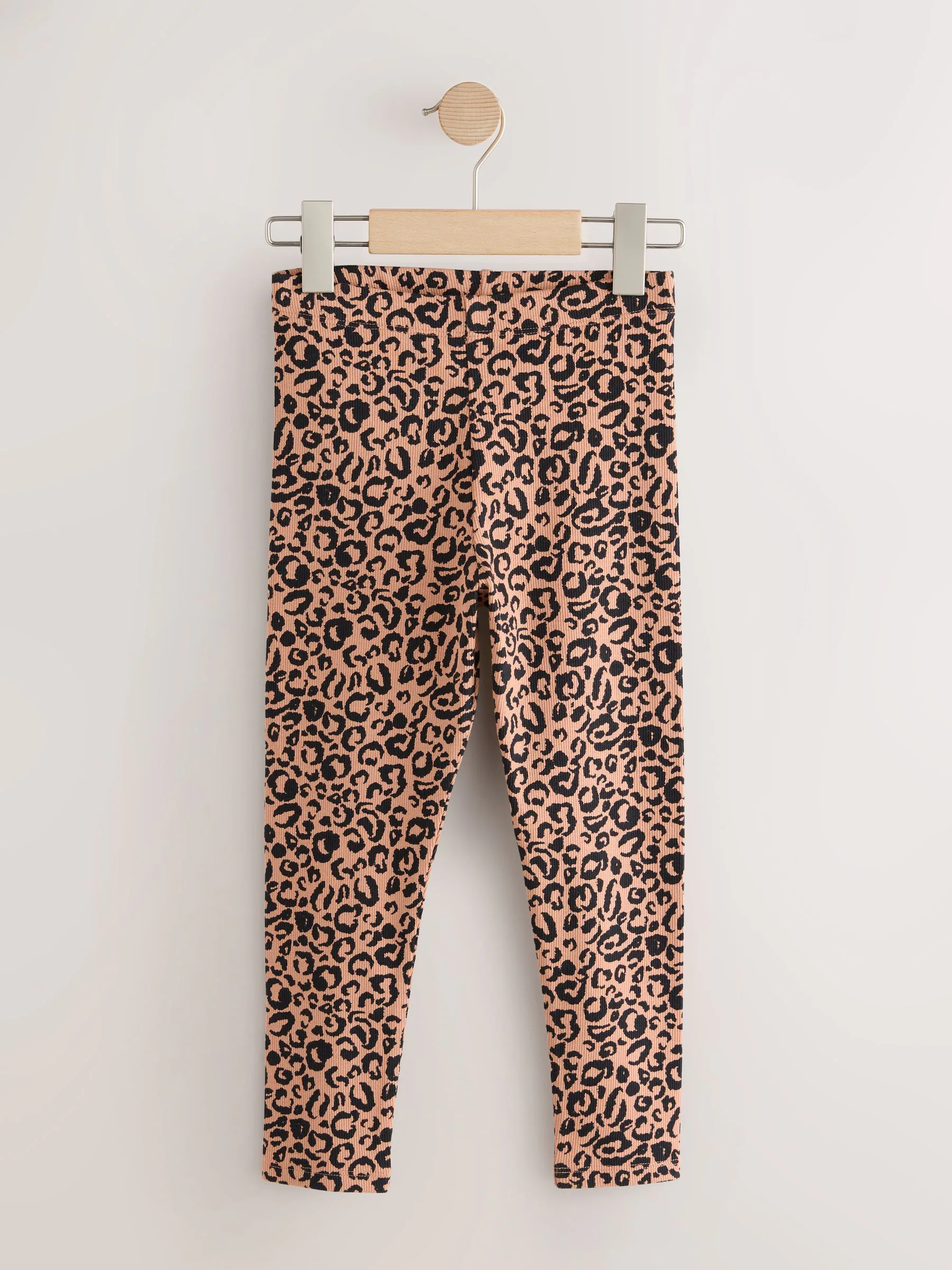 Dierenprint/neutraal - Verpakking van 5 geribbelde leggings (3-16jaar)