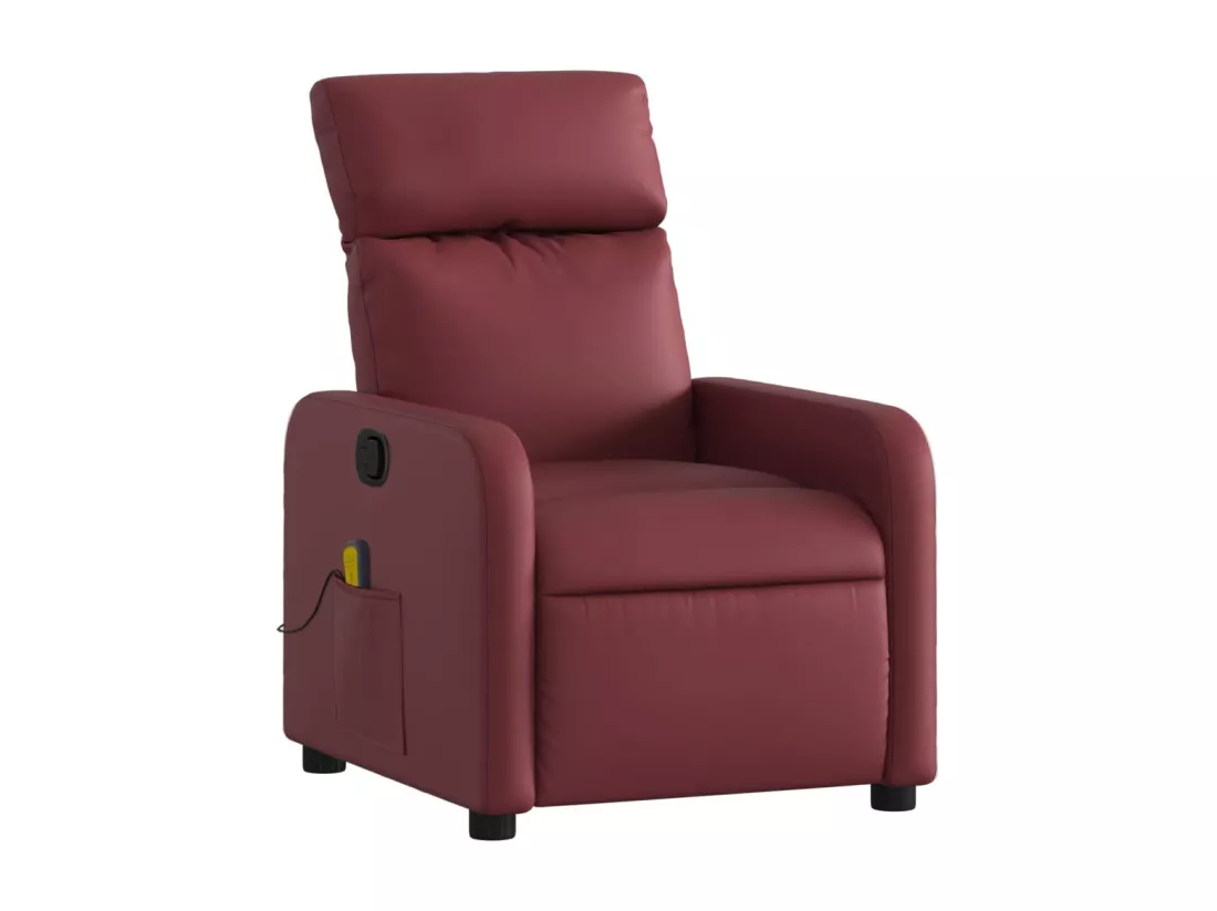 Fauteuil massant inclinable Rouge bordeaux Similicuir
