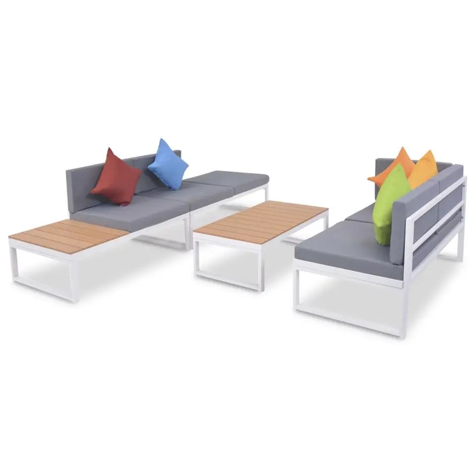 vidaXL - Loungeset - Multikleur - Aluminium