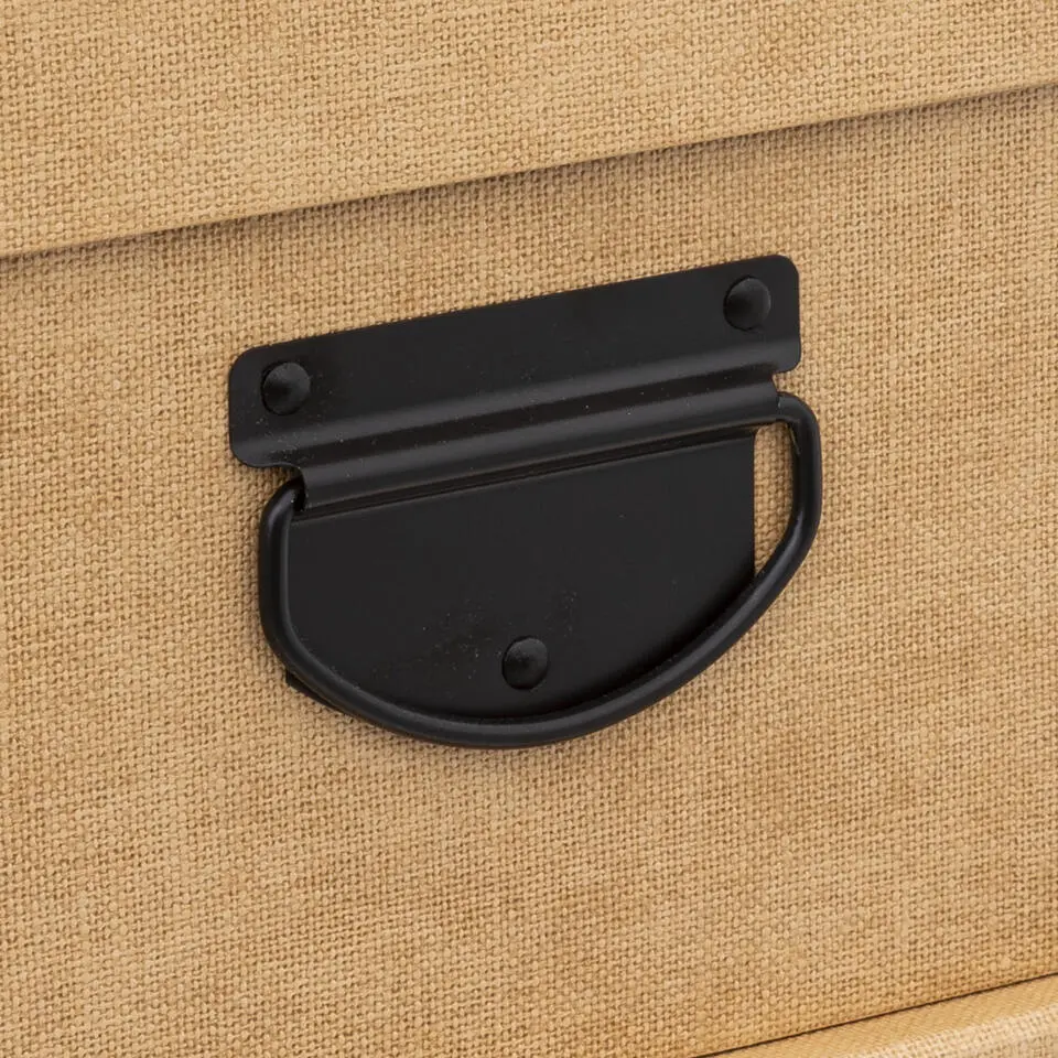 5Five Opbergdoos/box - goudgeel - L28xB22xH11 cm - Stevig karton