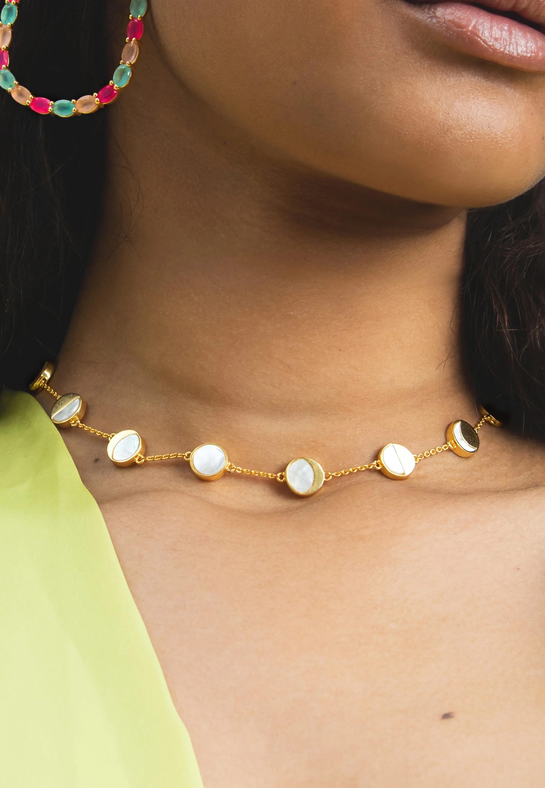 MOON CIRCULATION - Choker lunaire | Doré