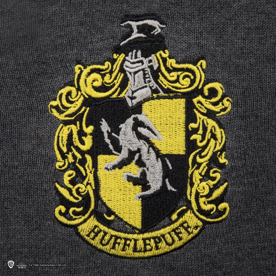 Harry Potter - Hufflepuff - Grå striktrøje - Small