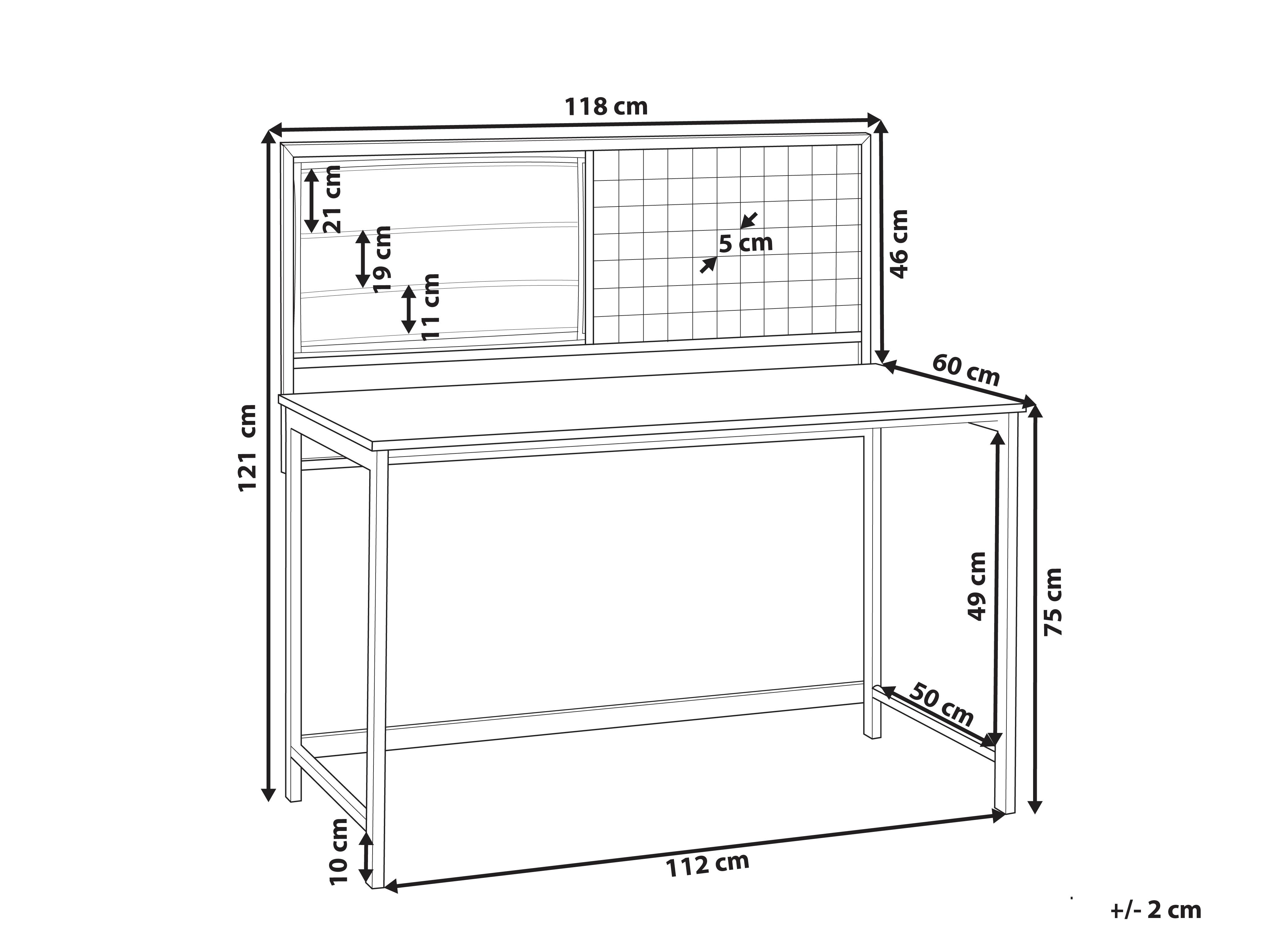 Bureau met memobord VINCE Zwart 118 cm 60 cm
