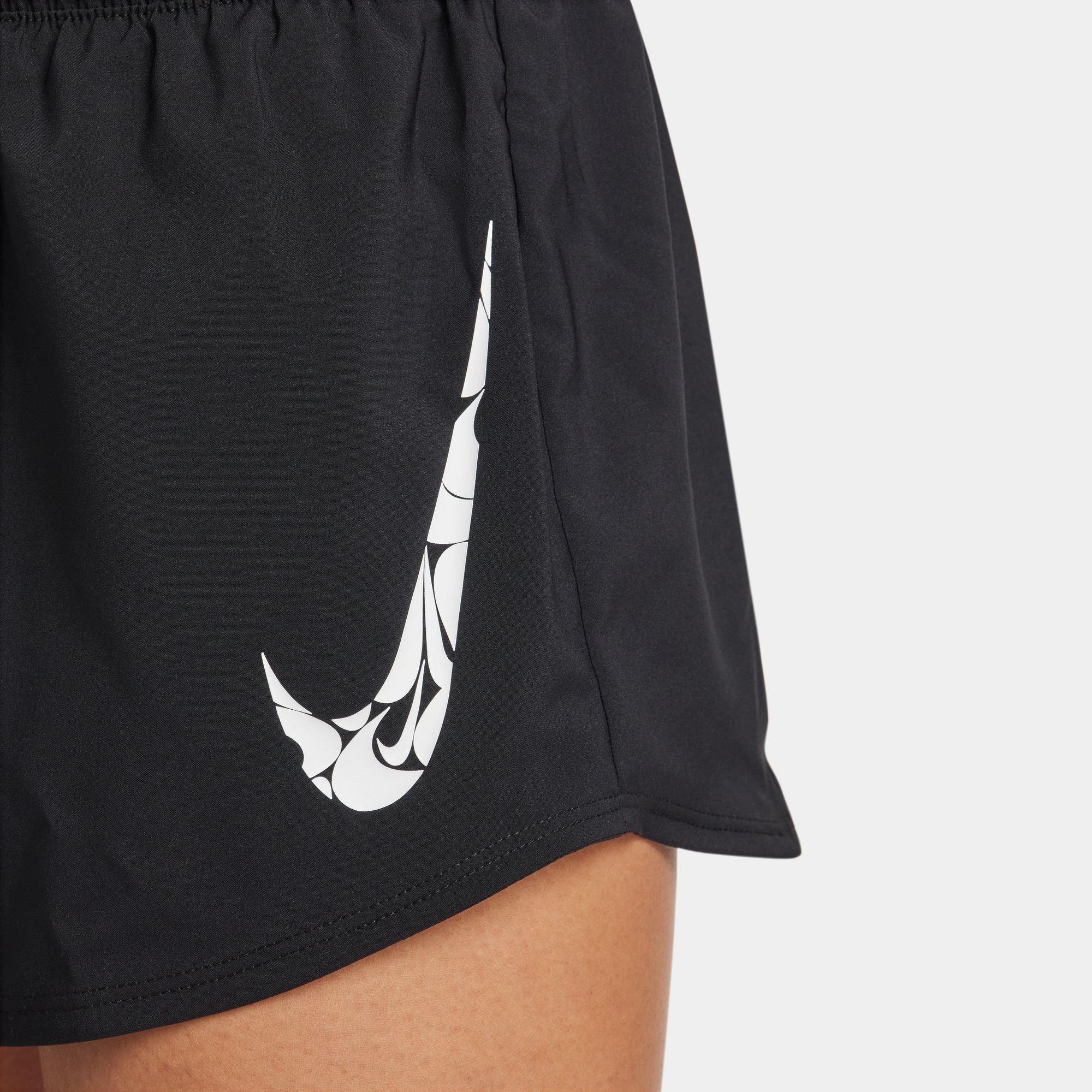 Nike One Swoosh Womens Dri FIT Running Mid Rise Brief Lined Shorts