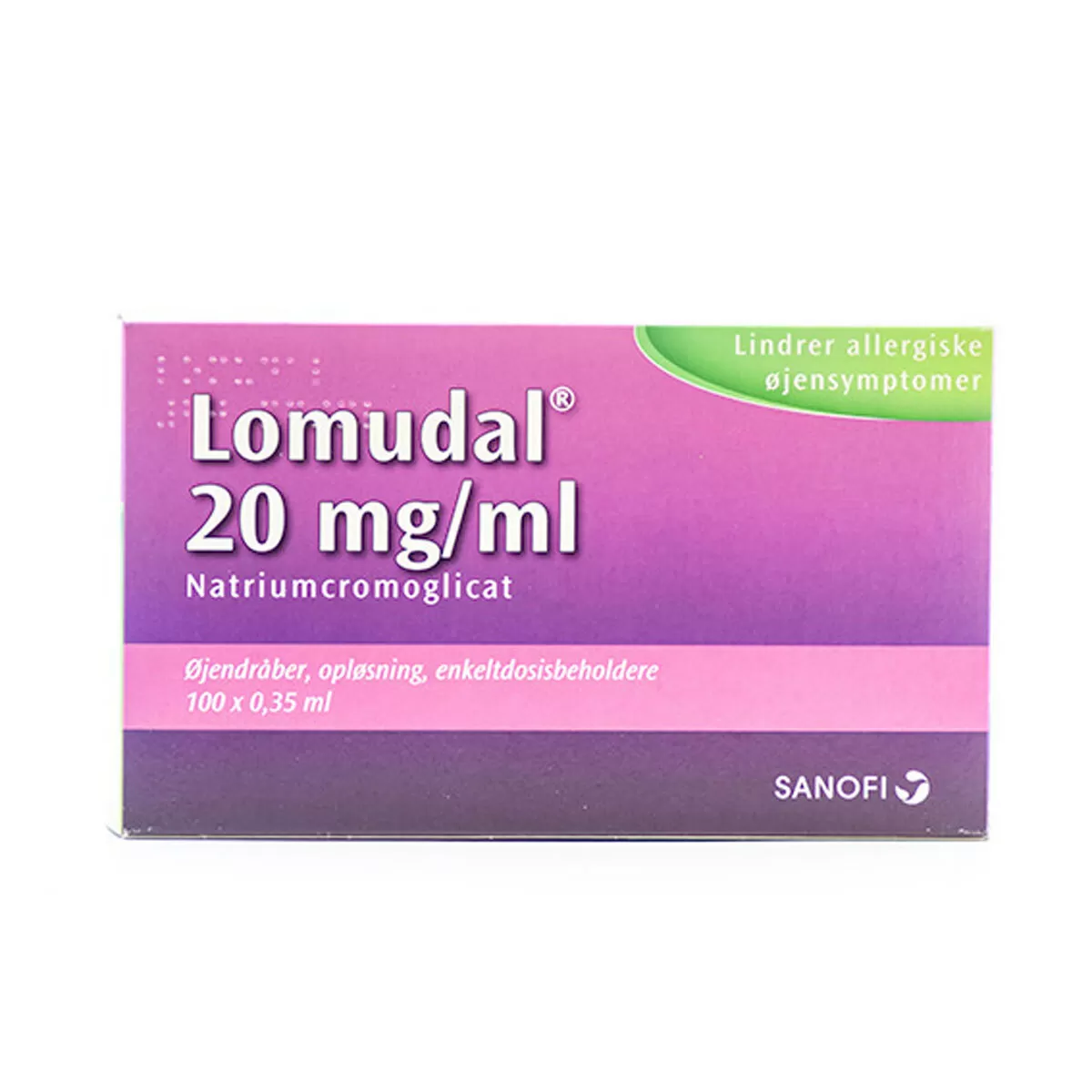 Lomudal Øjendråber Enkeltdosisbeholder 20 mg/ml - 100 x 0,35 ml