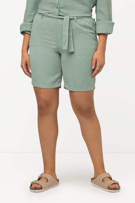 Lyocell-Shorts Rose, Jeansoptik, weites Bein, Elastikbund