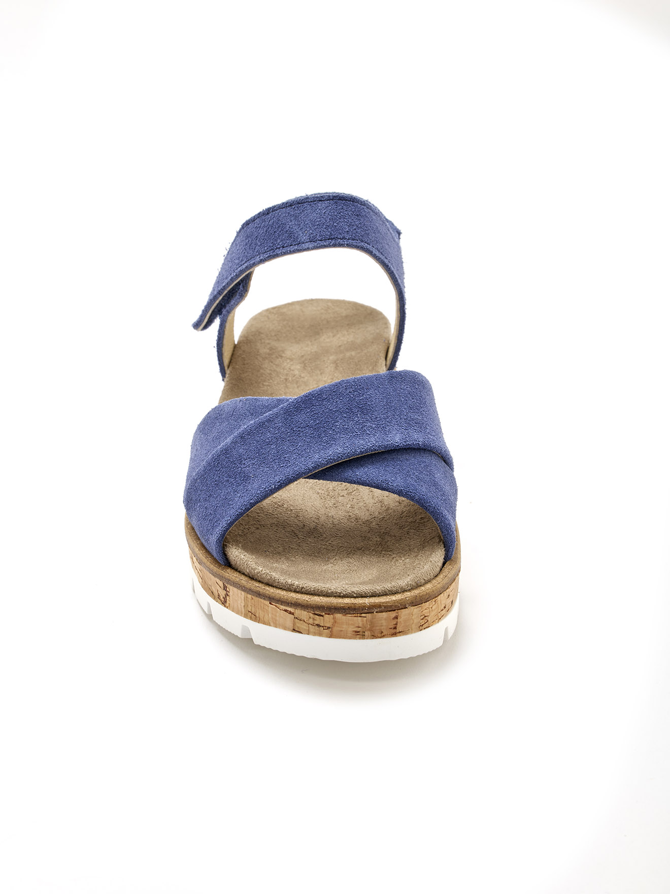 Sandales cuir et textile à scratch