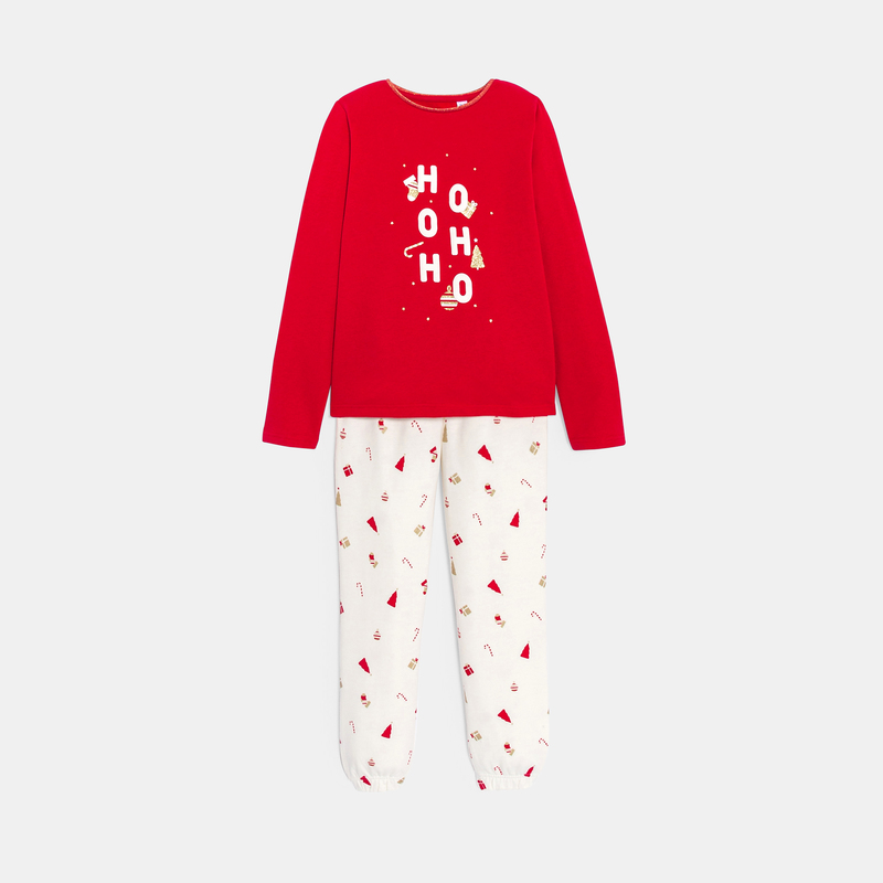 Pyjama de Noël rouge Fille