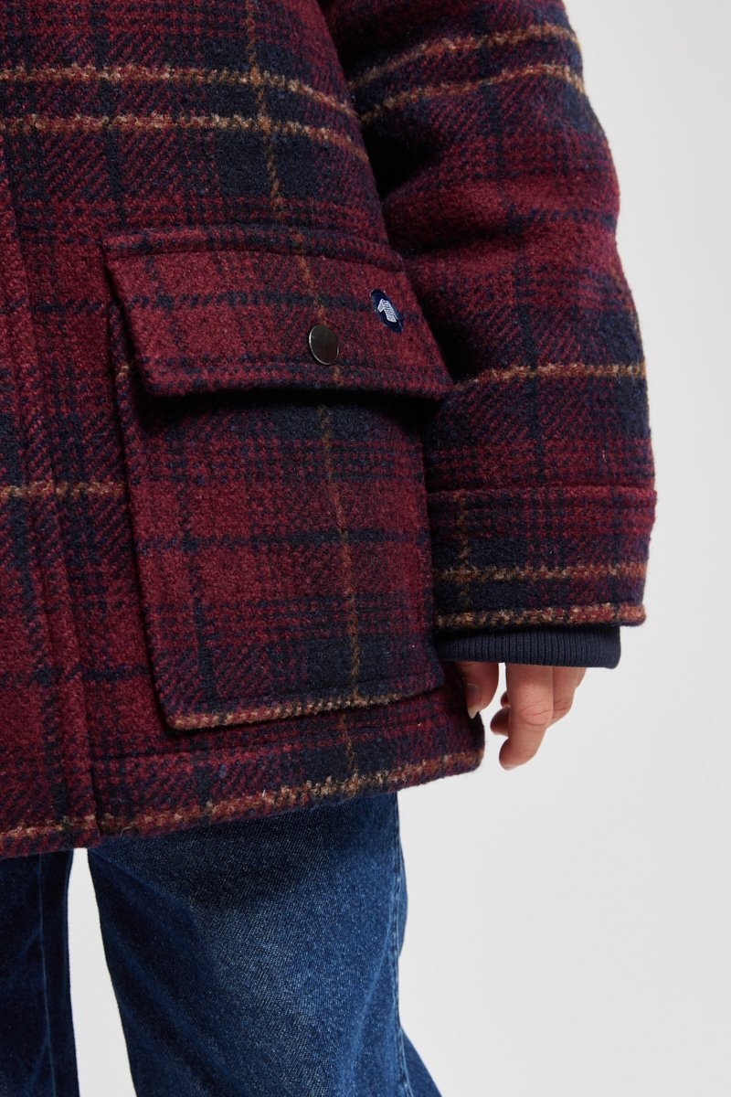 Duffle-coat à carreaux Kids - drap de laine