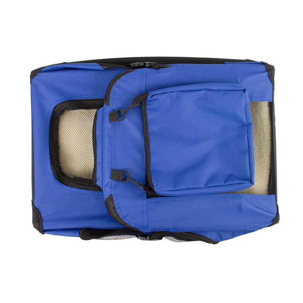 Transportadora para animais de estimação | 57 cm x 38 cm x 44 cm | Dobrável | Tamanho M | Suporta até 10 kg | Azul | Balú | Mobiclinic