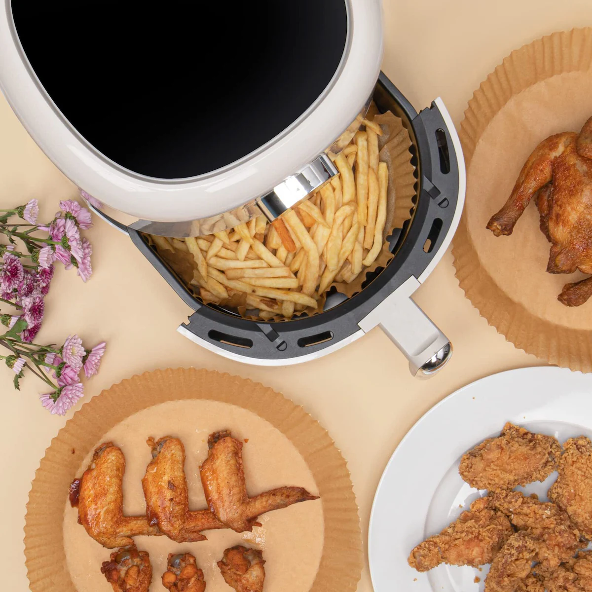 Air Fryer engangspapir for frityrkokere 20 cm 100 stk Natur