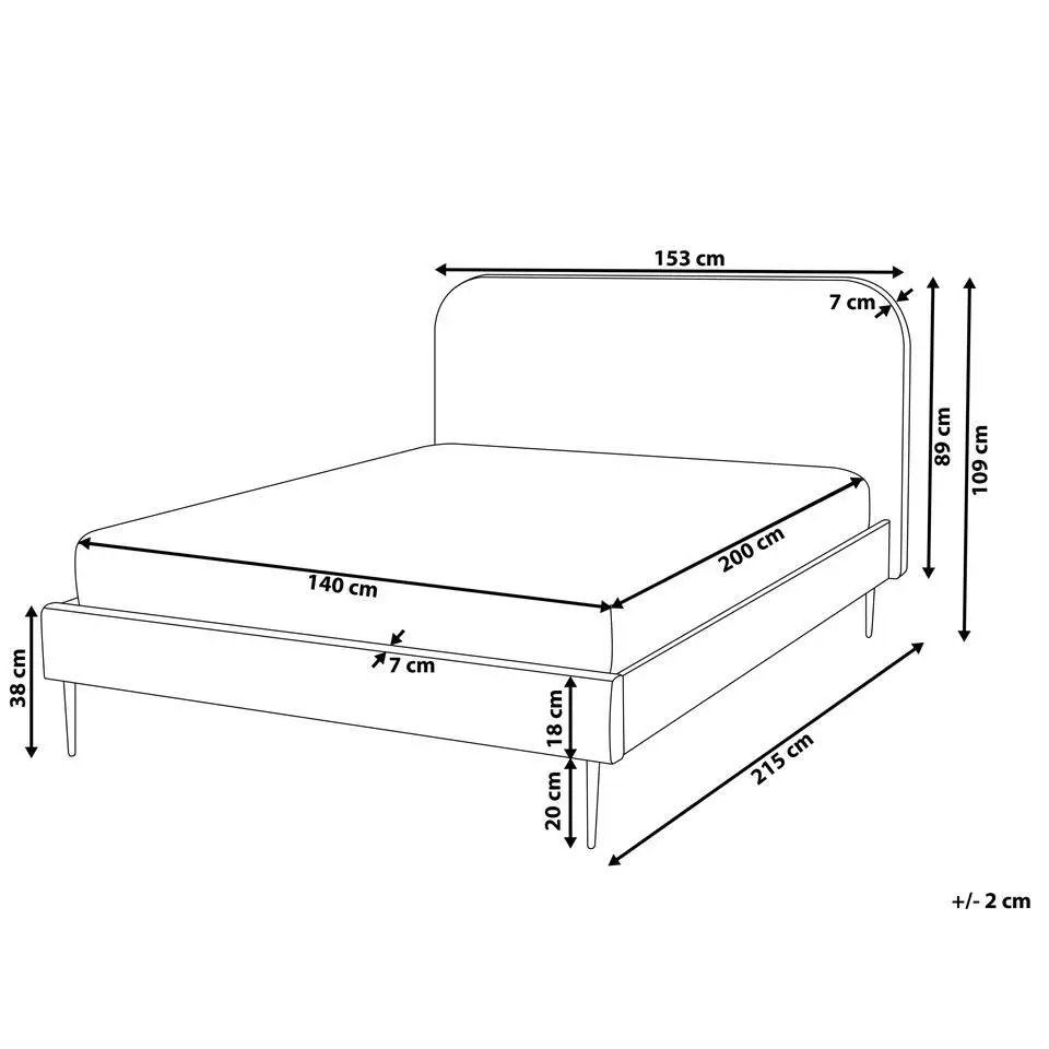 FLAYAT - Tweepersoonsbed - Beige - 140 x 200 cm - Fluweel