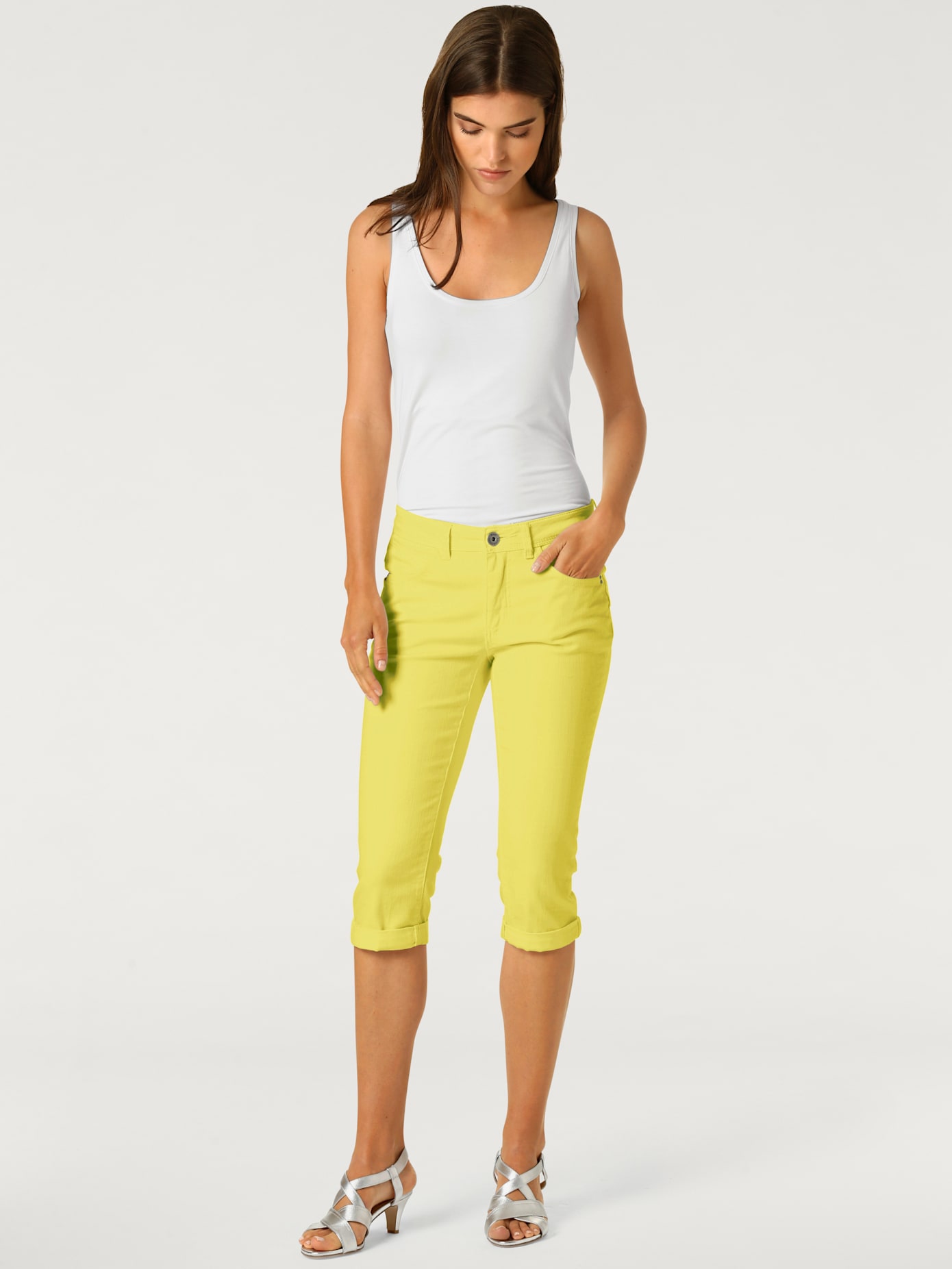 Pantalon effet ventre plat coupe skinny