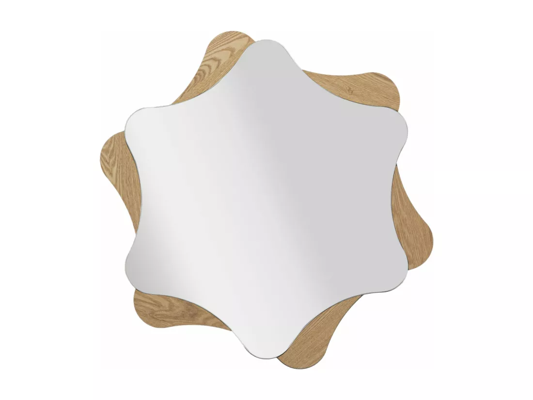 Miroir Mural star - Design Étoile en Bois Élégant, Ø 80 x 1 cm