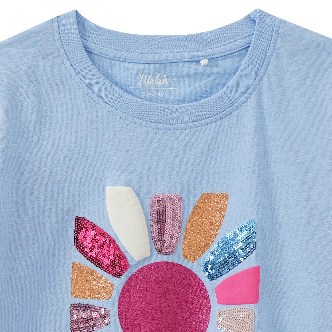 Yigga Mädchen T-Shirt mit Knotendetail hellblau