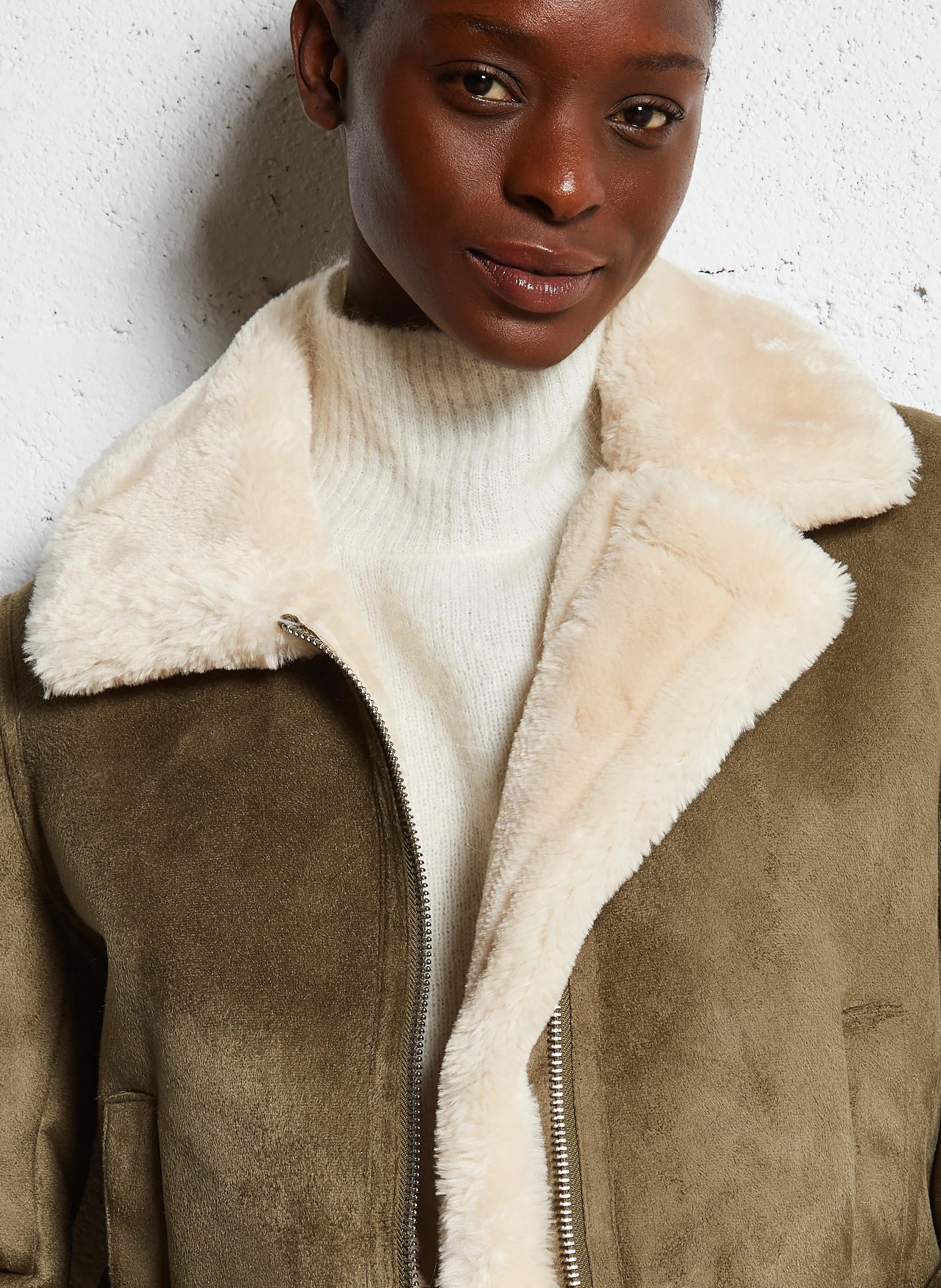 MALVINO - Manteau court col classique | Vert