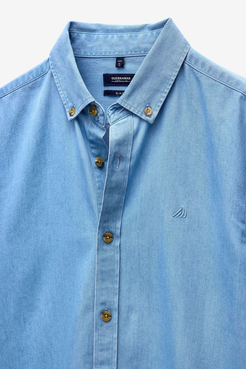 CAMISA SLIM FIT EM GANGA LEVE