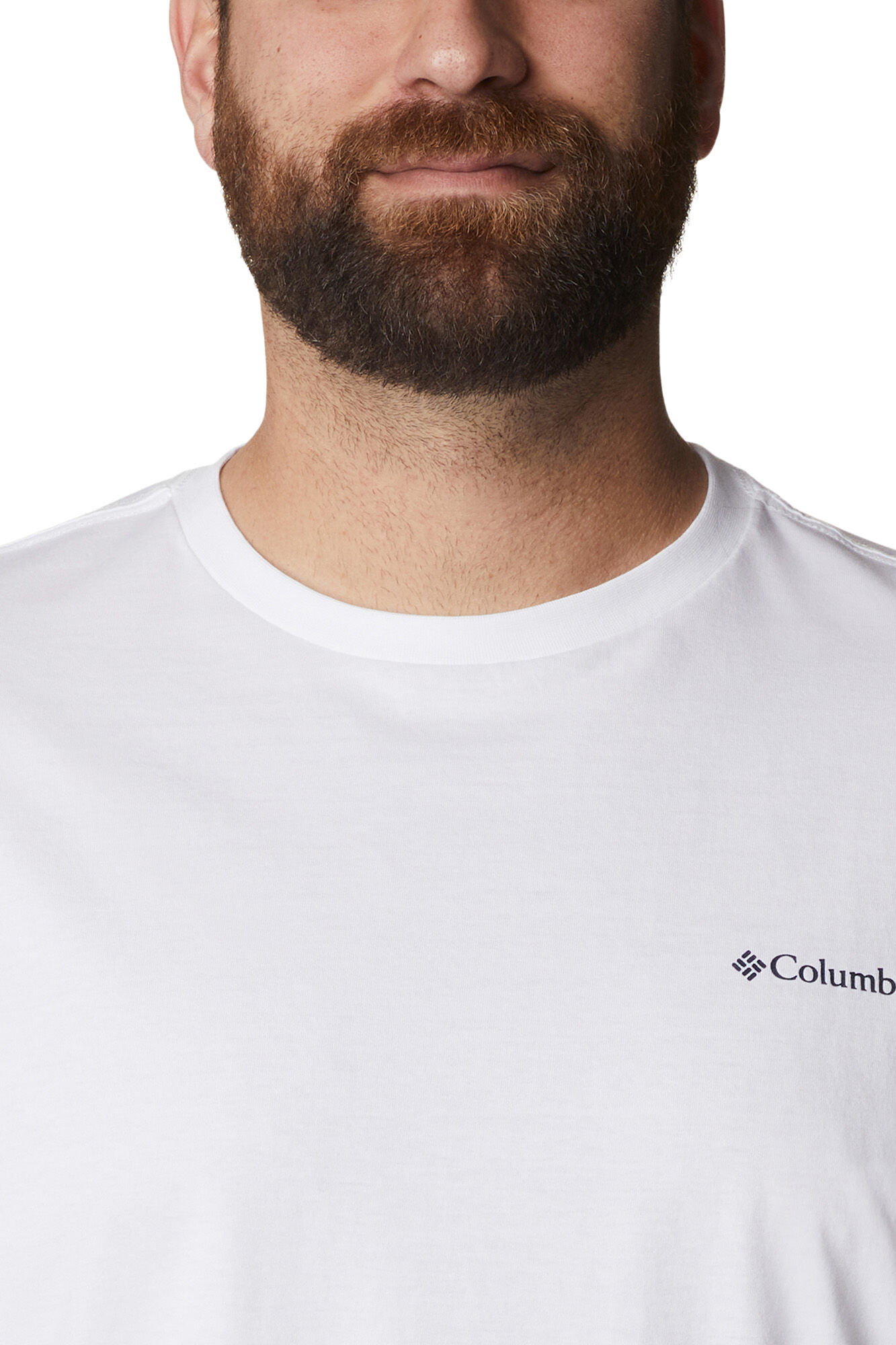 Camiseta masculina de manga curta Columbia Rockaway River™ com estampa nas costas - Estampa em fundo branco