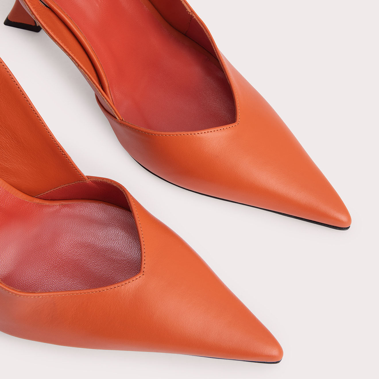 By Far Slingbacks en Cuir Yasha orange - Talon 9 cm