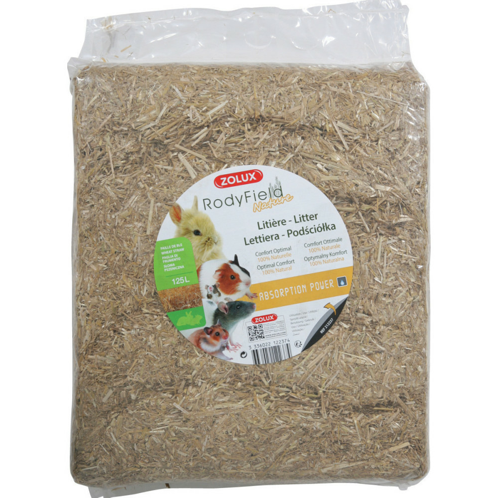 Litière rodyfield nature, 125 litres, pour rongeurs. 3.540 kg.