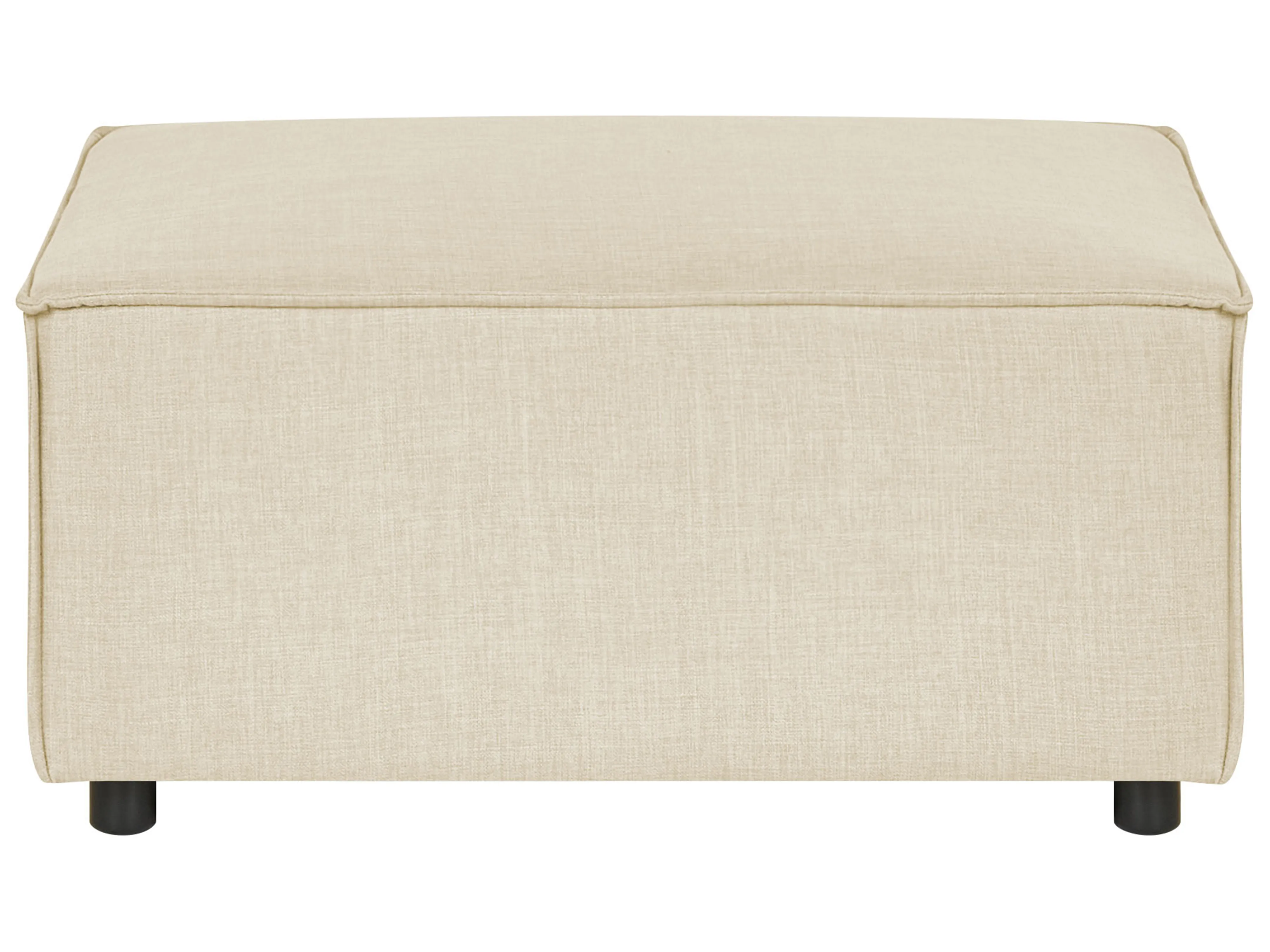 Modulaire hoekbank 2-zits APRICA Kunstlinnen Beige met ottomaan rechtszijdig