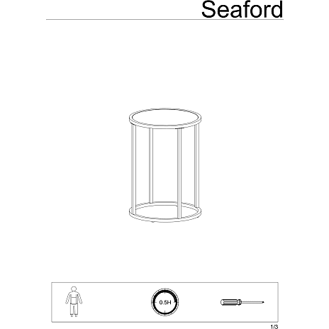 Seaford hjørnebord - sort