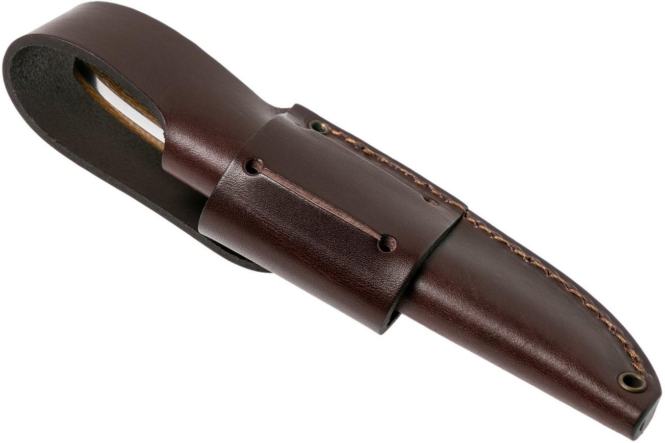 Brisa Bobtail 80 mustard micarta handle, 12C27, Multicarry sheath 9951