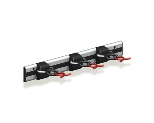 Alfer gereedschapshouderrail met 3 houders, 500 mm, zilver-zwart-rood