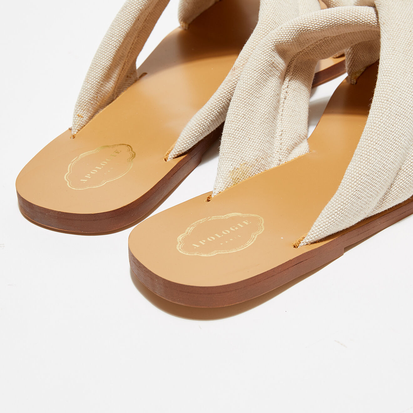 Apologie Mules en Tissu June naturel/blanc