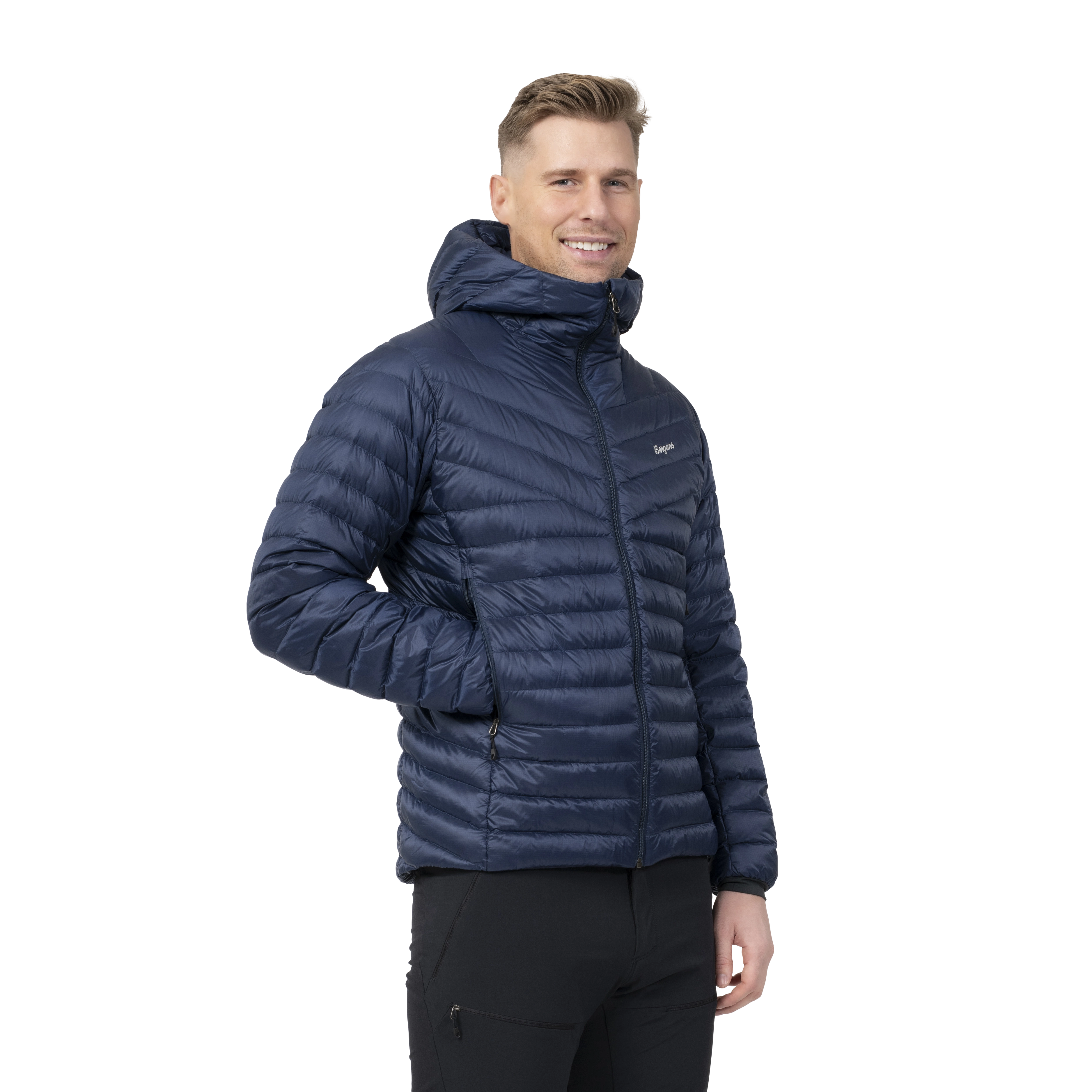 Rabot Light Down Jacket Hood Men Navy Blue
