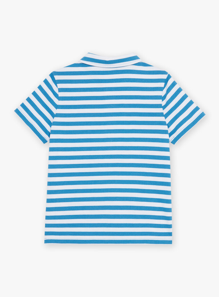 Polo à rayures bleu et blanc