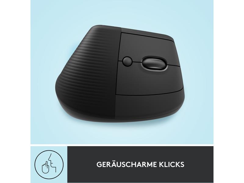 Logitech Ergonomische Maus Lift Graphite Komfortable ergonomische Maus mit vertikalem Design für kleine bis mittelgrosse Hände