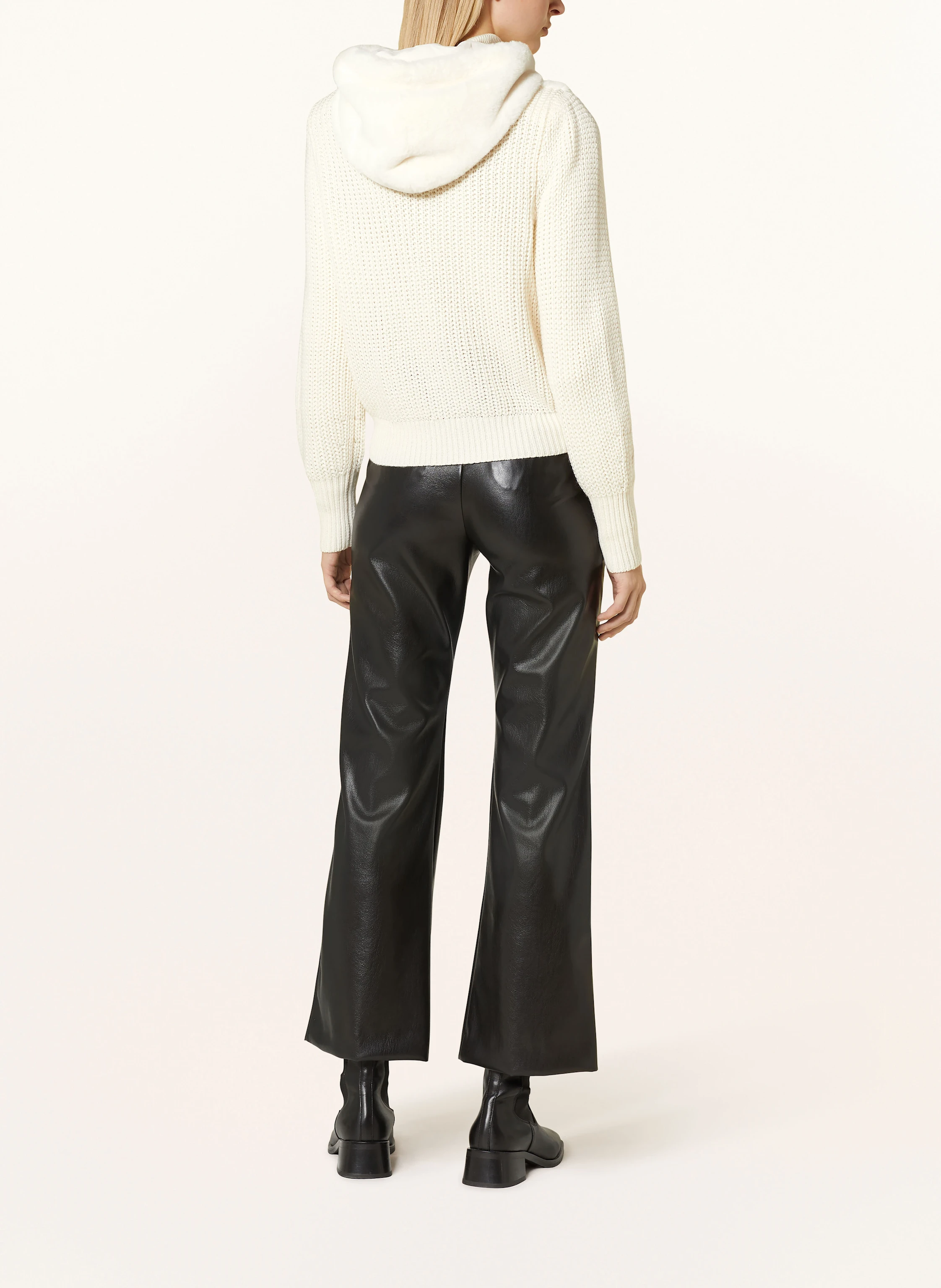 monari Kunstpelz-Jacke im Materialmix