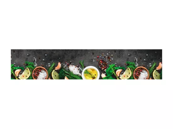 Tapis de cuisine lavable impression d'épices 60x300 cm velours