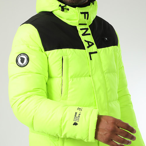 Doudoune Longue Chauffante Comme Des Loups X Final Club Dark Interstellar Limited Jaune Fluo