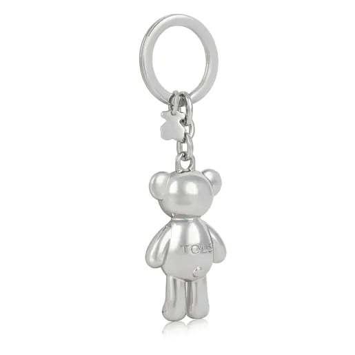 Chaveiro de Urso de Pelúcia Prateado